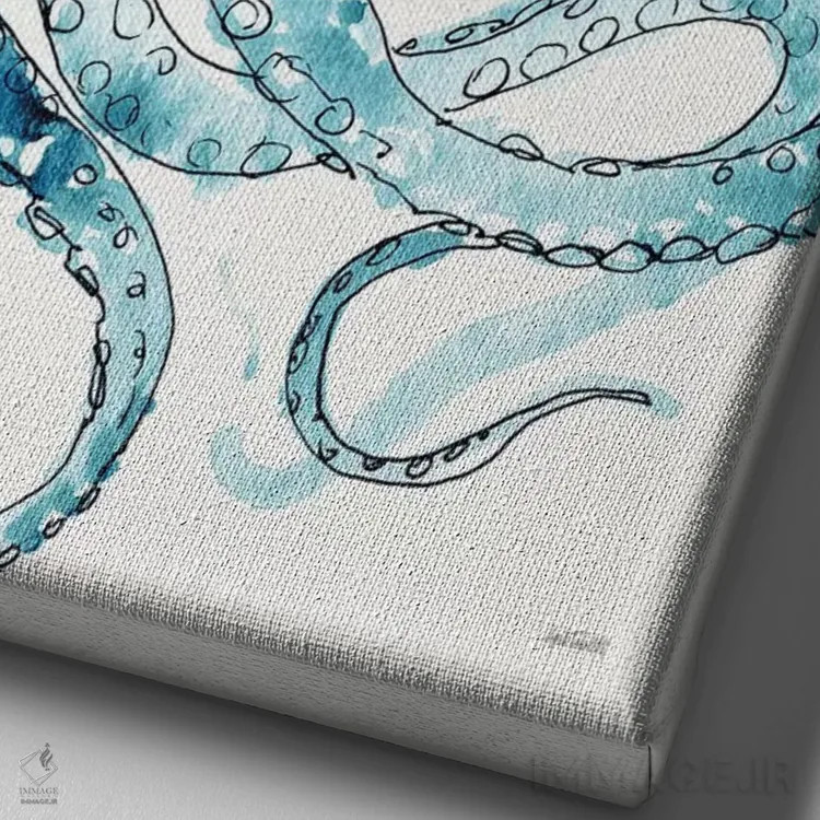 تابلو دریای عمیق VIII (سبز آبی) اثر آن تاولتی - نمای نزدیک بافت بوم