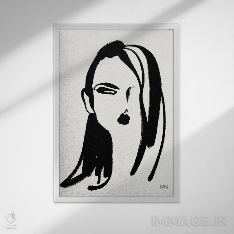 تابلو پرترهٔ قلممو VI اثر آن تاولتی - نمای قابدار سفید