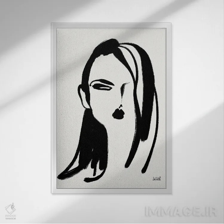 تابلو پرترهٔ قلممو VI اثر آن تاولتی - نمای قابدار سفید