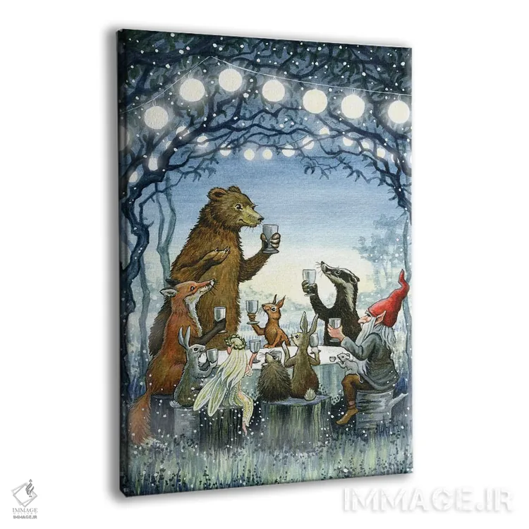 تابلو ضیافت مهتابی اثر آسترید شکلز - نمای پرسپکتیو محصول