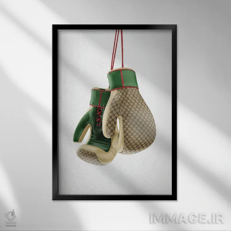 تابلو دستکش بوکس گوچی اثر آنتونیو براسکو - نمای قابدار مشکی