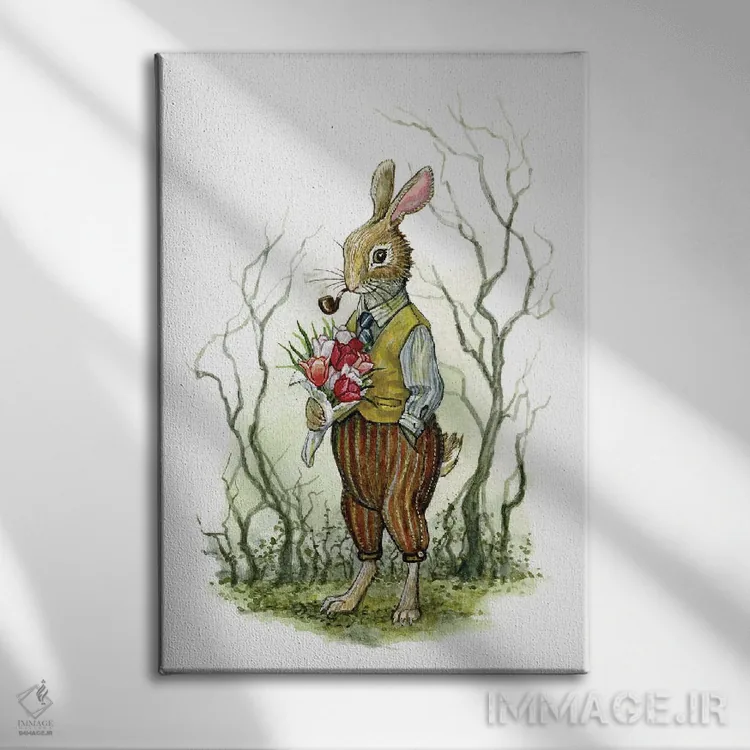 تابلو خرگوش جرمایا اثر آسترید شکلز - نمای روبهرو روی دیوار