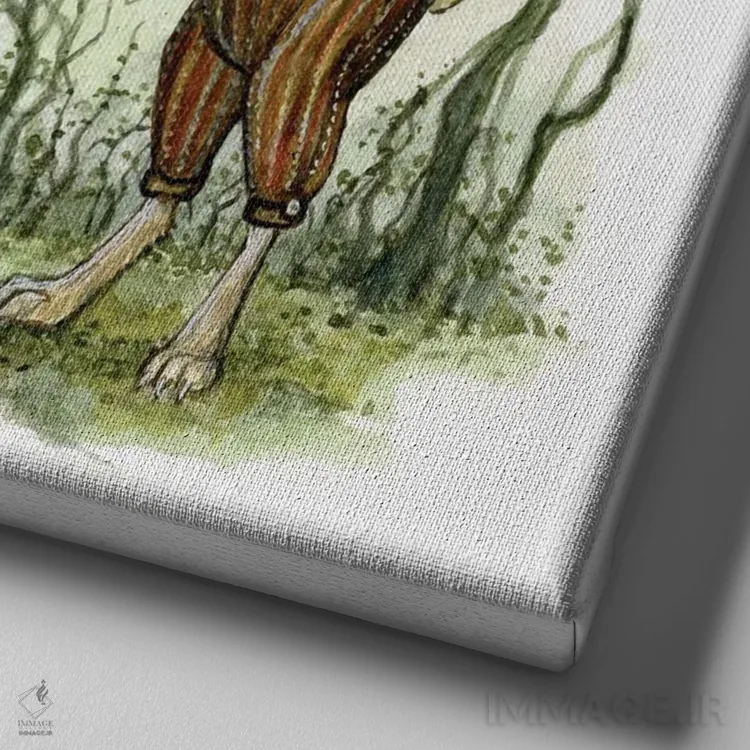 تابلو خرگوش جرمایا اثر آسترید شکلز - نمای نزدیک بافت بوم