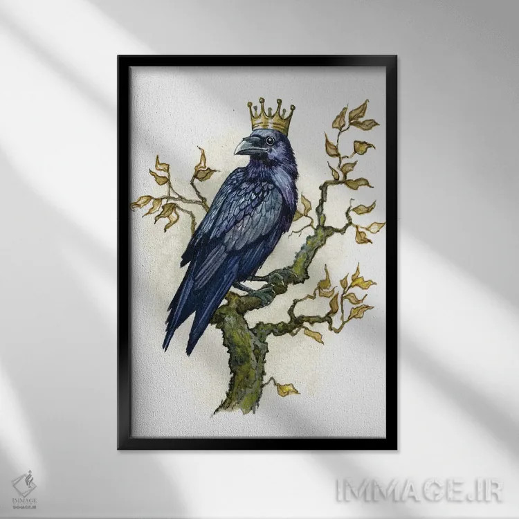 تابلو شاه کلاغ اثر آسترید شکلز - نمای قابدار مشکی