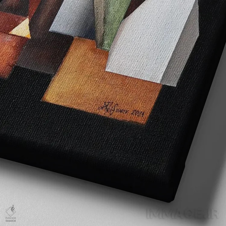 تابلو قدمزنیهای سنپترزبورگ اثر الکساندر تریفونوف - نمای نزدیک بافت بوم