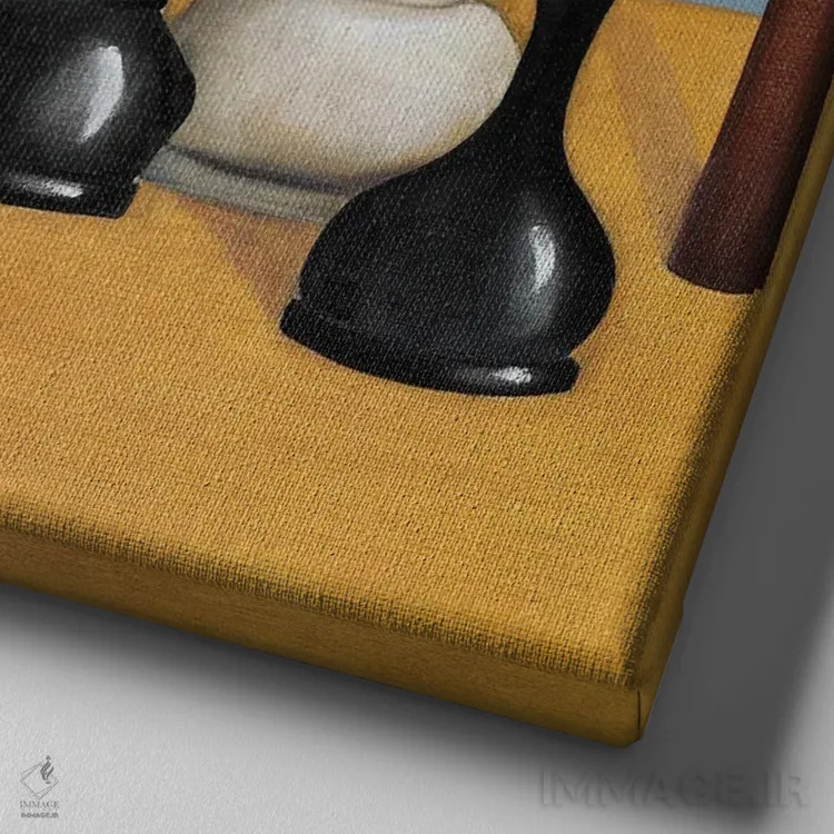 تابلو اسب سیاه اثر الکساندر تریفونوف - نمای نزدیک بافت بوم