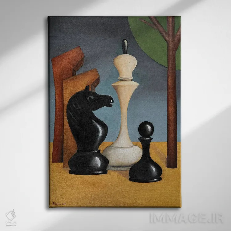 تابلو اسب سیاه اثر الکساندر تریفونوف - نمای روبهرو روی دیوار