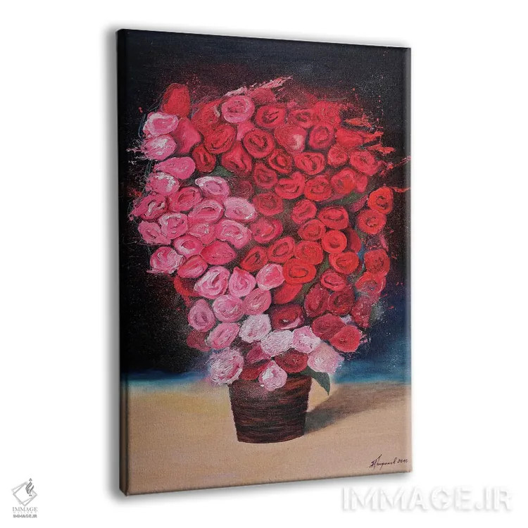 تابلو گلهای رز قرمز اثر الکساندر تریفونوف - نمای پرسپکتیو محصول