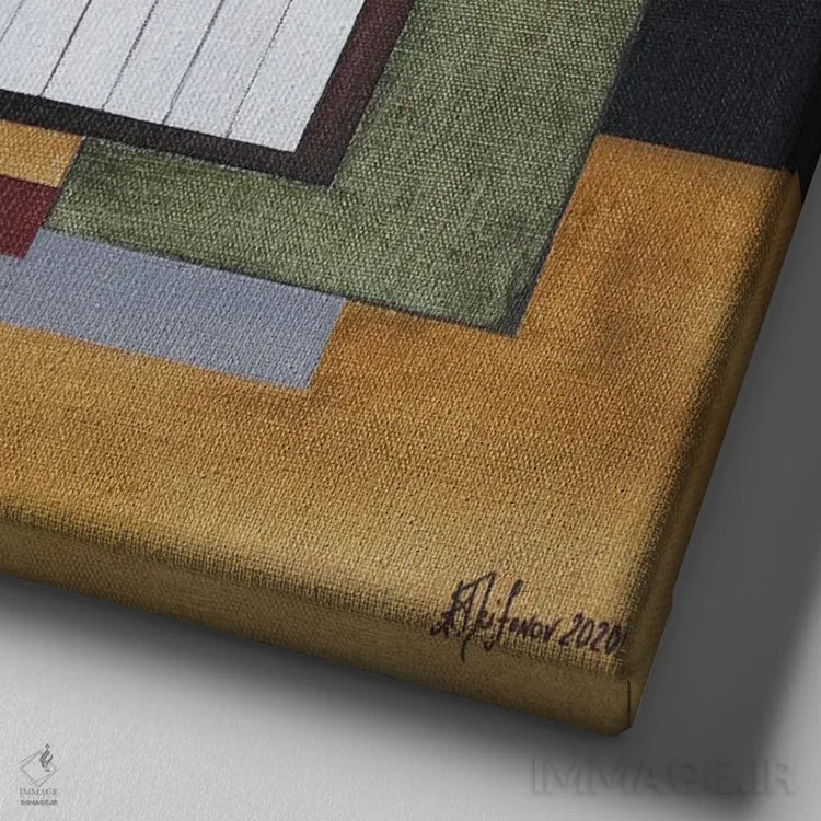 تابلو پیانو III اثر الکساندر تریفونوف - نمای نزدیک بافت بوم