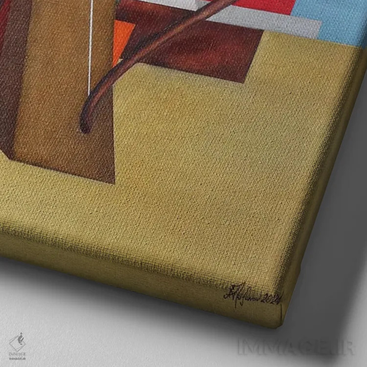 تابلو رابین هود (شخصیت افسانهای) اثر الکساندر تریفونوف - نمای نزدیک بافت بوم