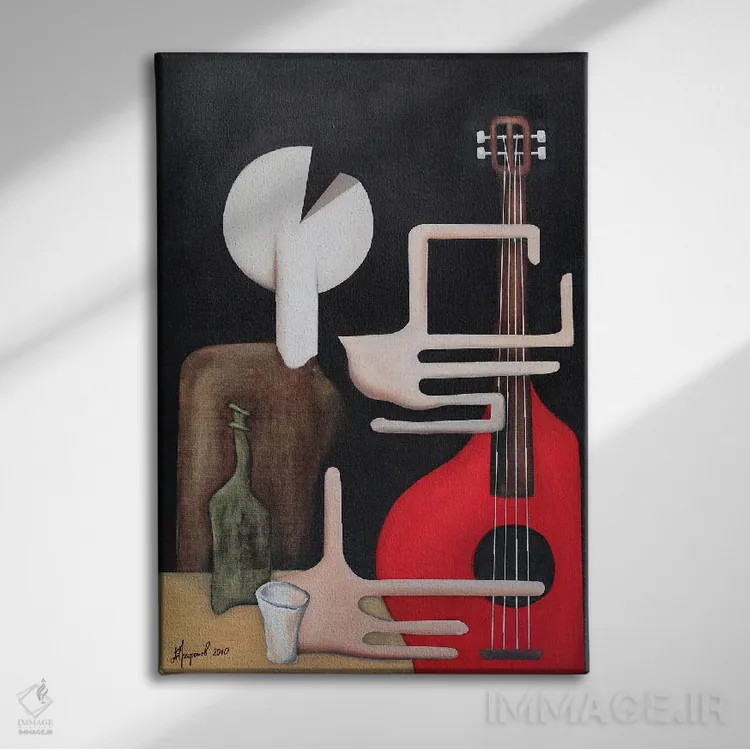 تابلو نوازنده گیتار اثر الکساندر تریفونوف - نمای روبهرو روی دیوار