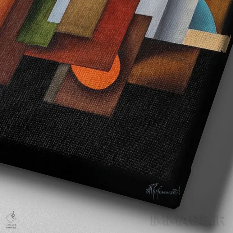 تابلو ملودی شب ۲۰۲۰ اثر الکساندر تریفونوف - نمای نزدیک بافت بوم