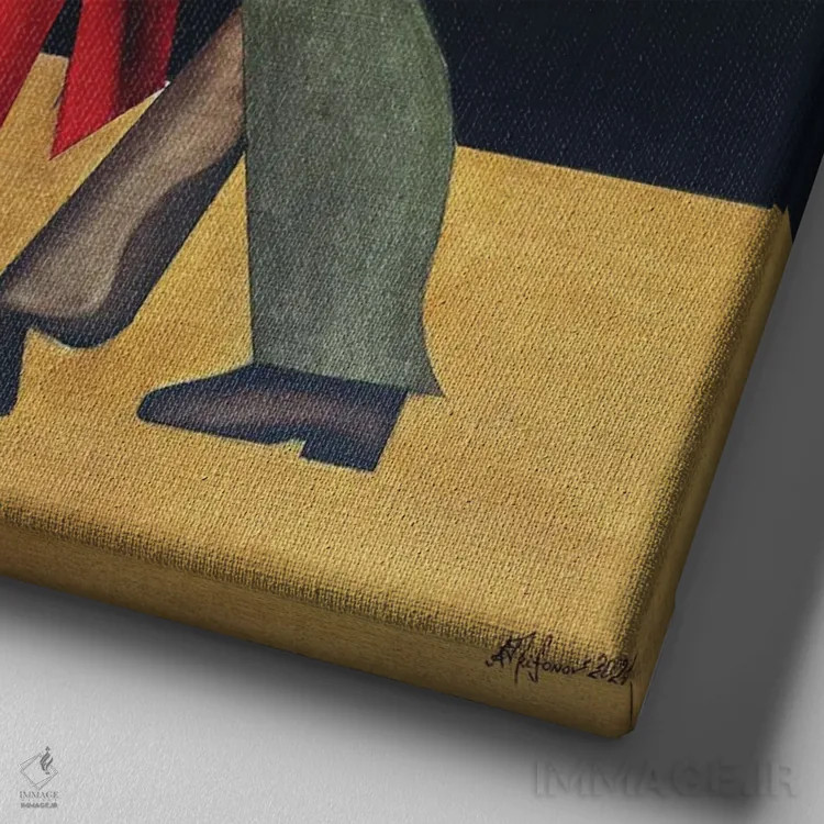 تابلو تانگو ۲۰۲۱ اثر الکساندر تریفونوف - نمای نزدیک بافت بوم