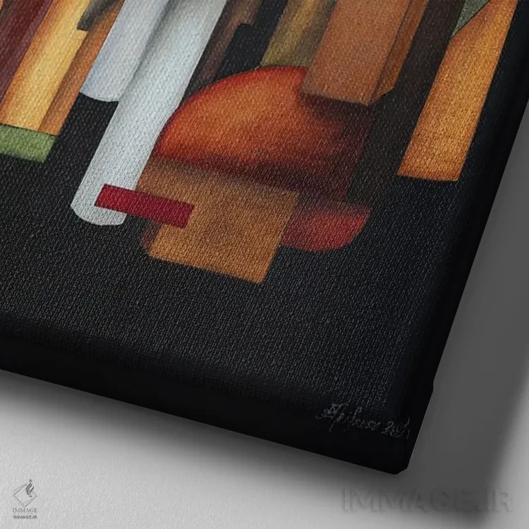 تابلو وربوم بونوم (لاتین: سخن نیک) اثر الکساندر تریفونوف - نمای نزدیک بافت بوم