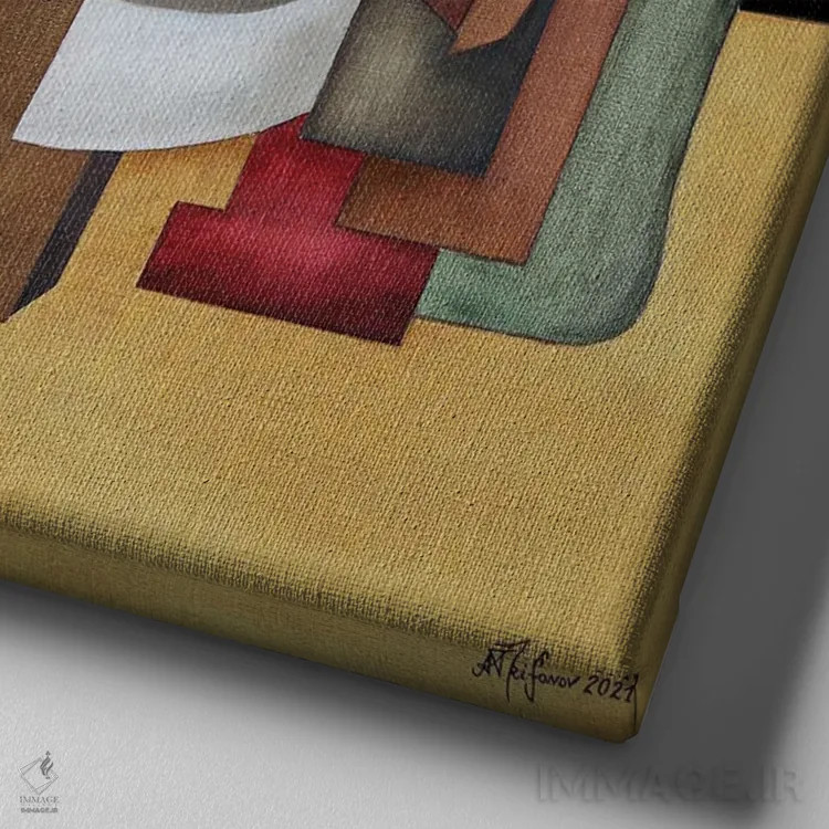 تابلو اورفئوس (اسطوره یونانی) اثر الکساندر تریفونوف - نمای نزدیک بافت بوم