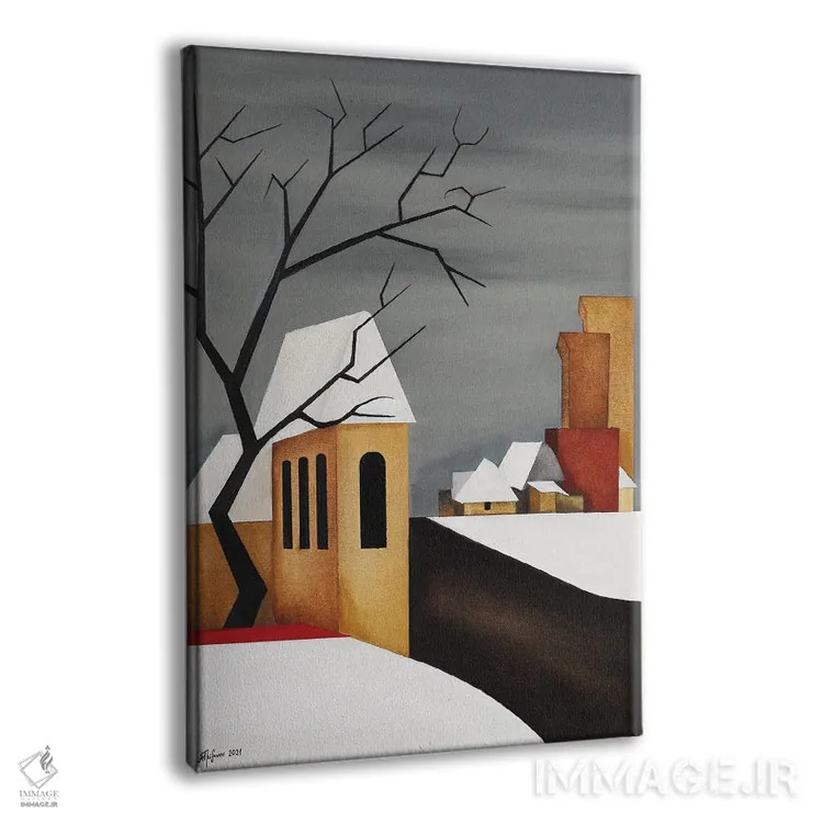 تابلو تیلبورخ زمستانی (شهر هلند) اثر الکساندر تریفونوف - نمای پرسپکتیو محصول