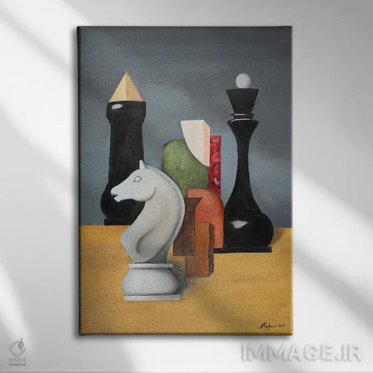 تابلو ترکیب شطرنج اثر الکساندر تریفونوف - نمای روبهرو روی دیوار