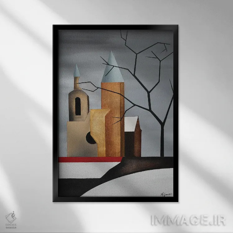 تابلو آیندهوون ۲۰۲۱ (شهر هلند) اثر الکساندر تریفونوف - نمای قابدار مشکی