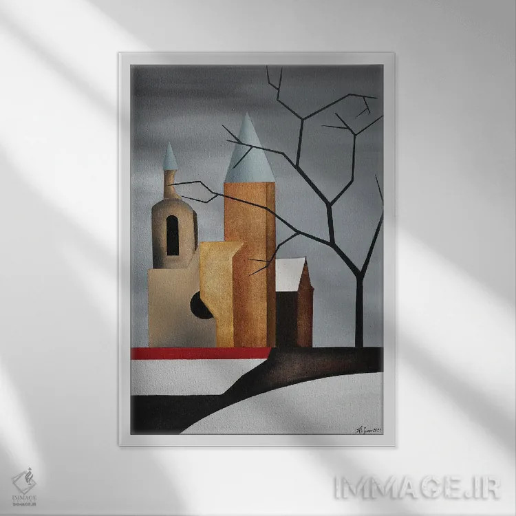 تابلو آیندهوون ۲۰۲۱ (شهر هلند) اثر الکساندر تریفونوف - نمای قابدار سفید