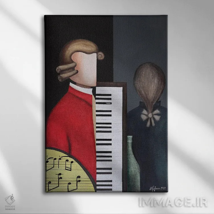 تابلو موتسارت و سالییری (آهنگسازان) اثر الکساندر تریفونوف - نمای روبهرو روی دیوار