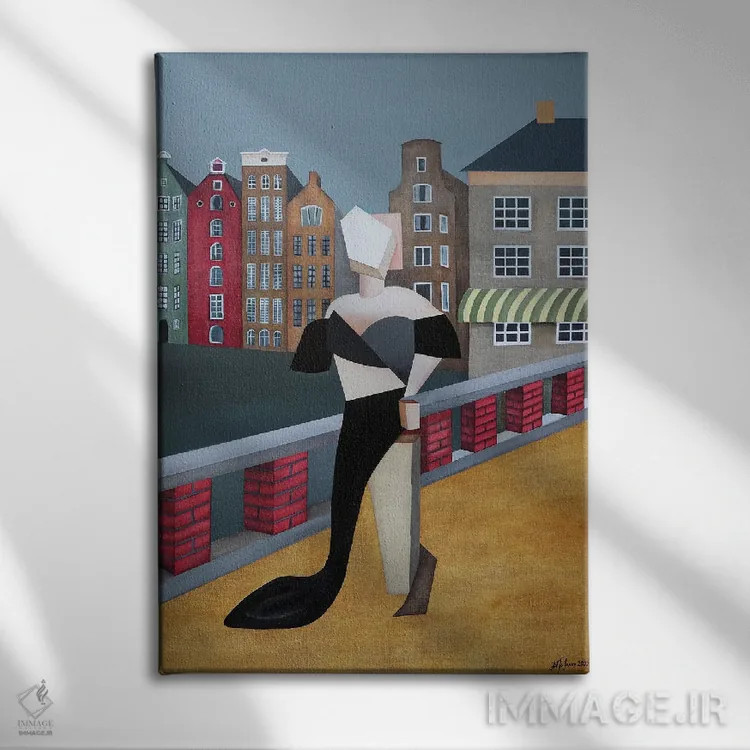 تابلو آمستردام ۲۰۲۲ (هلند) اثر الکساندر تریفونوف - نمای روبهرو روی دیوار