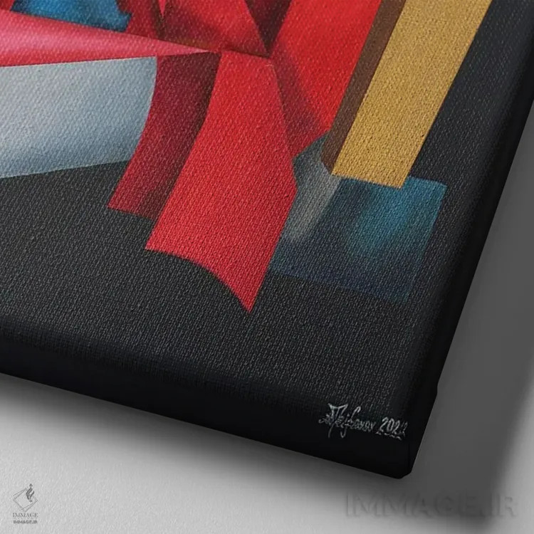 تابلو الهامبخش شعر اثر الکساندر تریفونوف - نمای نزدیک بافت بوم