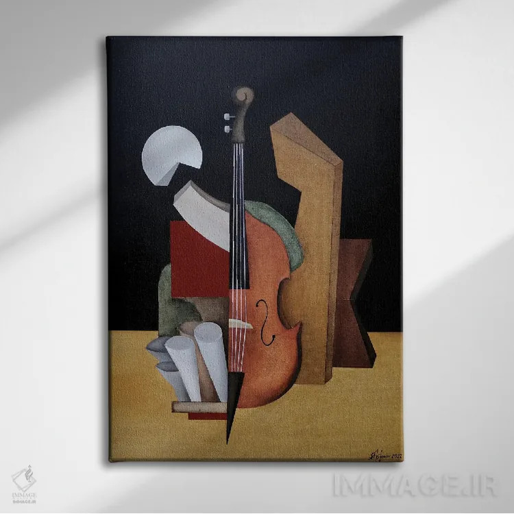 تابلو ویولنسل اثر الکساندر تریفونوف - نمای روبهرو روی دیوار
