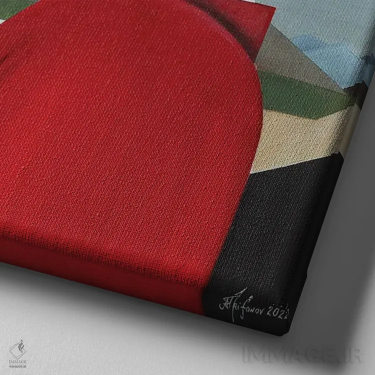 تابلو پرتره قرن پانزدهمی پیهرو دلا فرانچسکا اثر الکساندر تریفونوف - نمای نزدیک بافت بوم