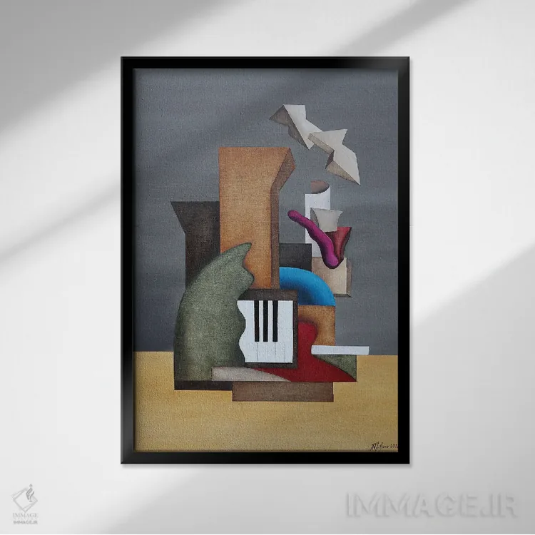 تابلو قطعه موسیقی اثر الکساندر تریفونوف - نمای قابدار مشکی