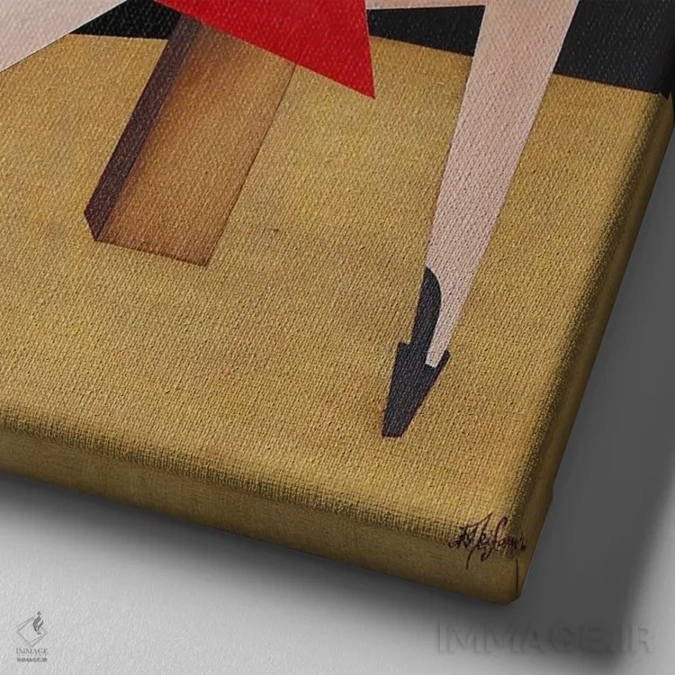 تابلو تانگو ۲۰۲۳ اثر الکساندر تریفونوف - نمای نزدیک بافت بوم