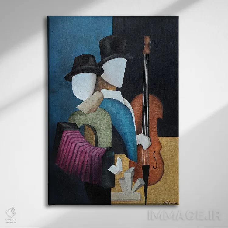تابلو تایگر لیلیز (گروه موسیقی) اثر الکساندر تریفونوف - نمای روبهرو روی دیوار