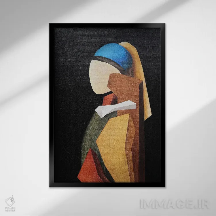 تابلو ورمیر (نقاش هلندی) اثر الکساندر تریفونوف - نمای قابدار مشکی