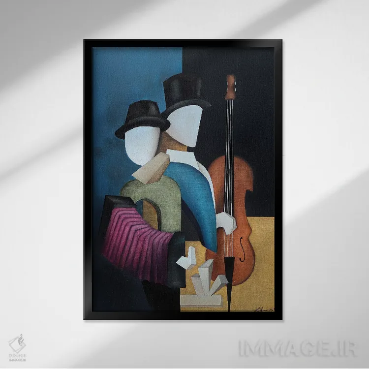 تابلو تایگر لیلیز (گروه موسیقی) اثر الکساندر تریفونوف - نمای قابدار مشکی