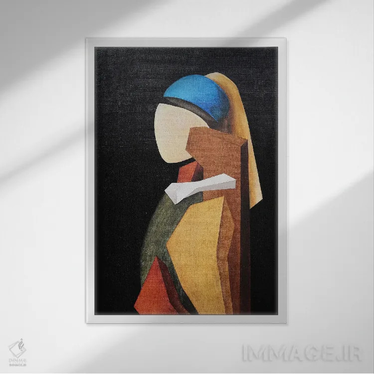 تابلو ورمیر (نقاش هلندی) اثر الکساندر تریفونوف - نمای قابدار سفید