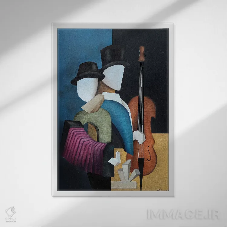 تابلو تایگر لیلیز (گروه موسیقی) اثر الکساندر تریفونوف - نمای قابدار سفید
