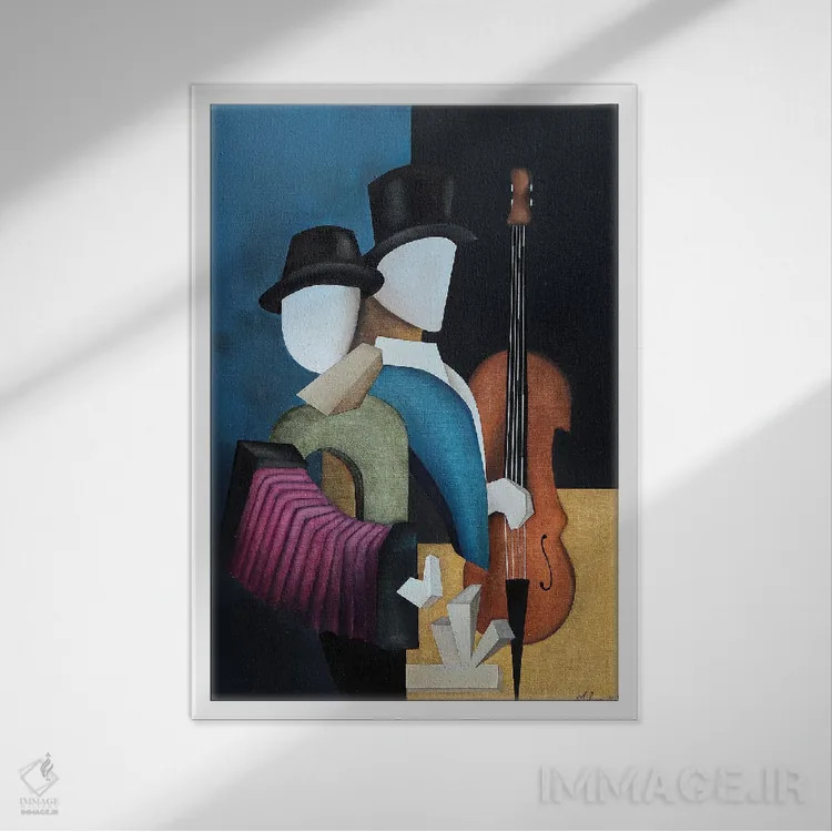 تابلو تایگر لیلیز (گروه موسیقی) اثر الکساندر تریفونوف - نمای قابدار سفید