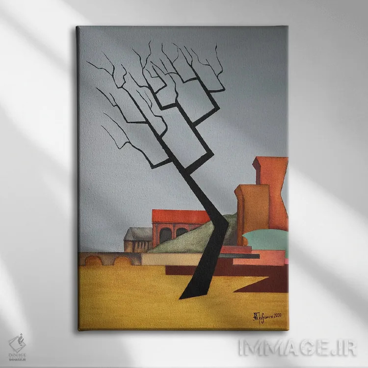 تابلو سقوط خانه آشر (اثر ادبی) اثر الکساندر تریفونوف - نمای روبهرو روی دیوار