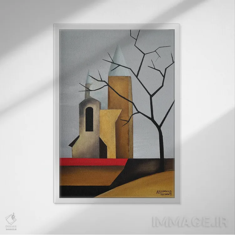 تابلو آیندهوون (هلند) اثر الکساندر تریفونوف - نمای قابدار سفید