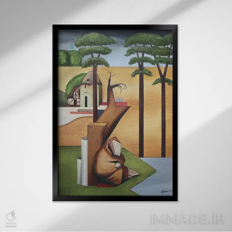 تابلو وسوسه سنت آنتونی (نقاشی/موضوع معنویتی) اثر الکساندر تریفونوف - نمای قابدار مشکی