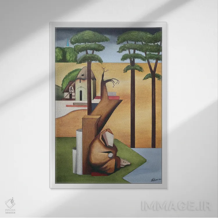 تابلو وسوسه سنت آنتونی (نقاشی/موضوع معنویتی) اثر الکساندر تریفونوف - نمای قابدار سفید