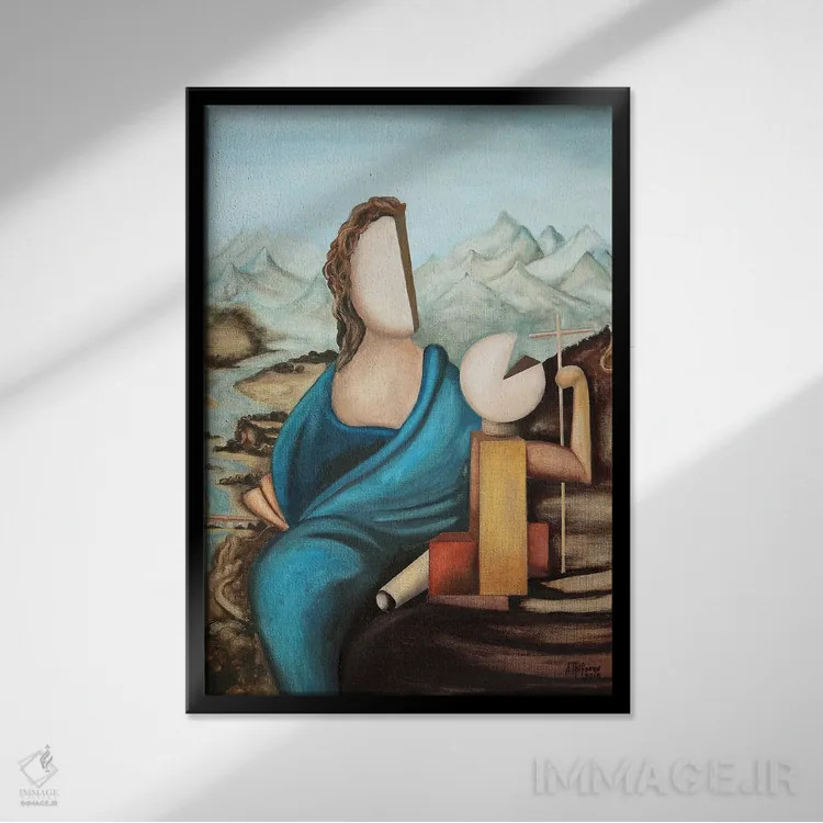 تابلو مریم بافنده (اثر نقاشی) اثر الکساندر تریفونوف - نمای قابدار مشکی