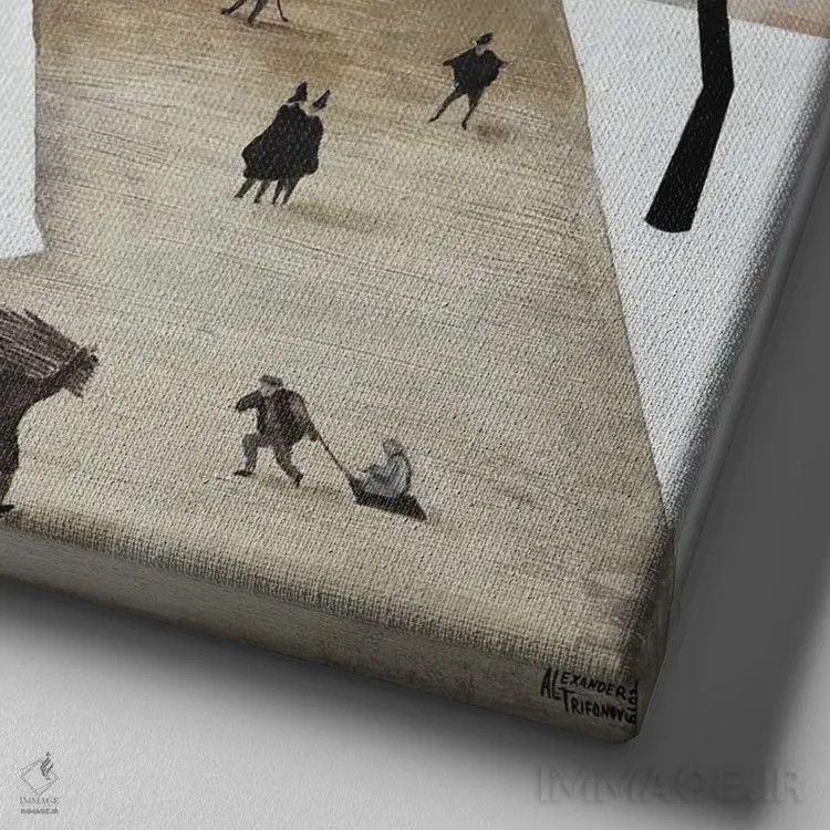 تابلو فوریه اثر الکساندر تریفونوف - نمای نزدیک بافت بوم