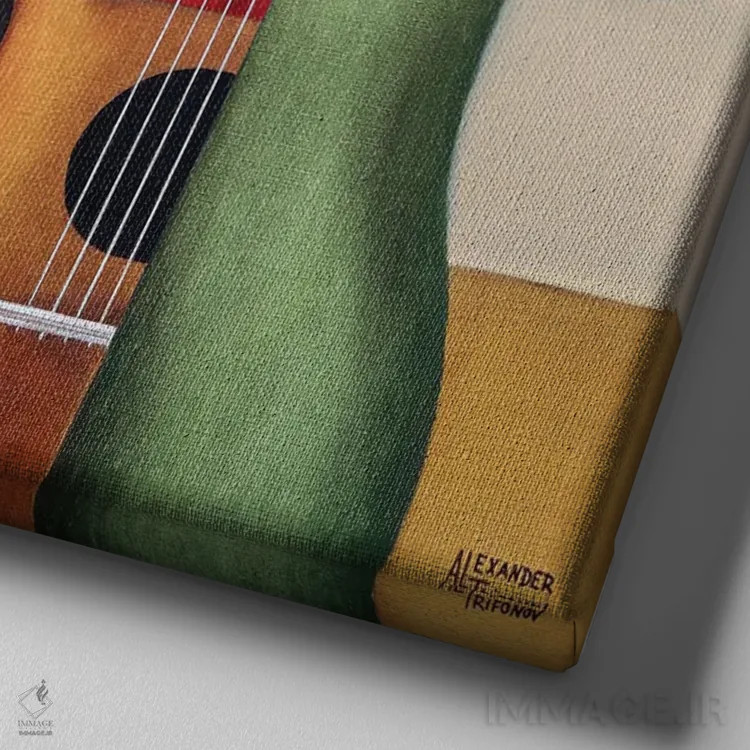 تابلو بازی اثر الکساندر تریفونوف - نمای نزدیک بافت بوم