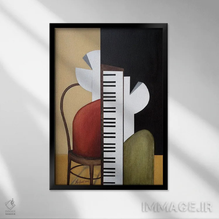 تابلو شوپن (آهنگساز) اثر الکساندر تریفونوف - نمای قابدار مشکی