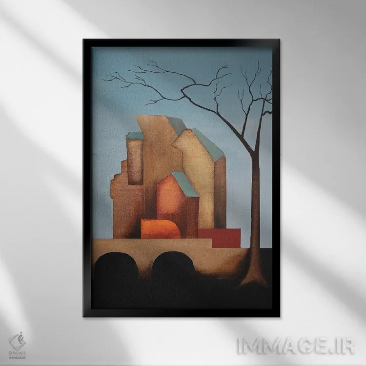 تابلو قلعه اثر الکساندر تریفونوف - نمای قابدار مشکی