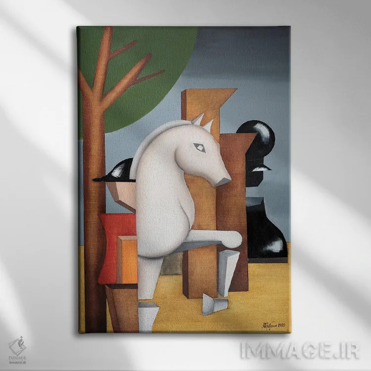 تابلو شطرنج اثر الکساندر تریفونوف - نمای روبهرو روی دیوار