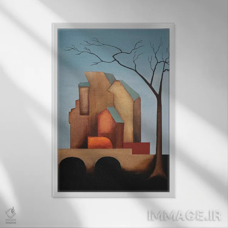 تابلو قلعه اثر الکساندر تریفونوف - نمای قابدار سفید