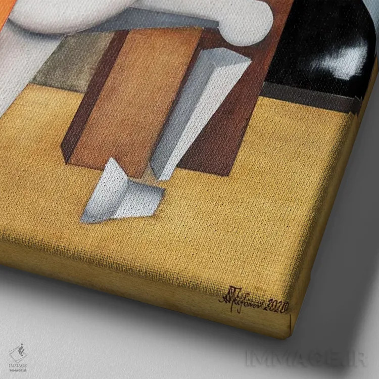 تابلو شطرنج اثر الکساندر تریفونوف - نمای نزدیک بافت بوم