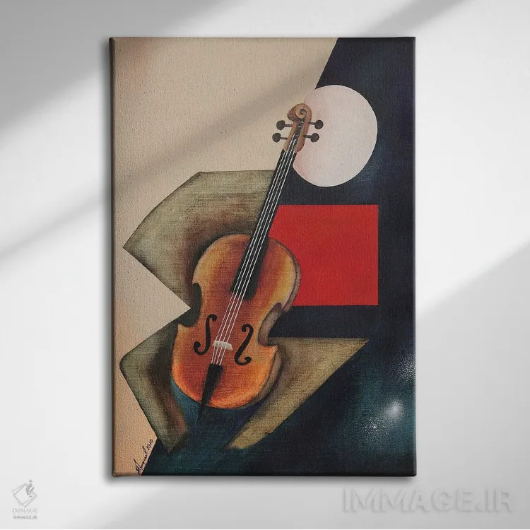 تابلو نوازنده ویولنسل II اثر الکساندر تریفونوف - نمای روبهرو روی دیوار