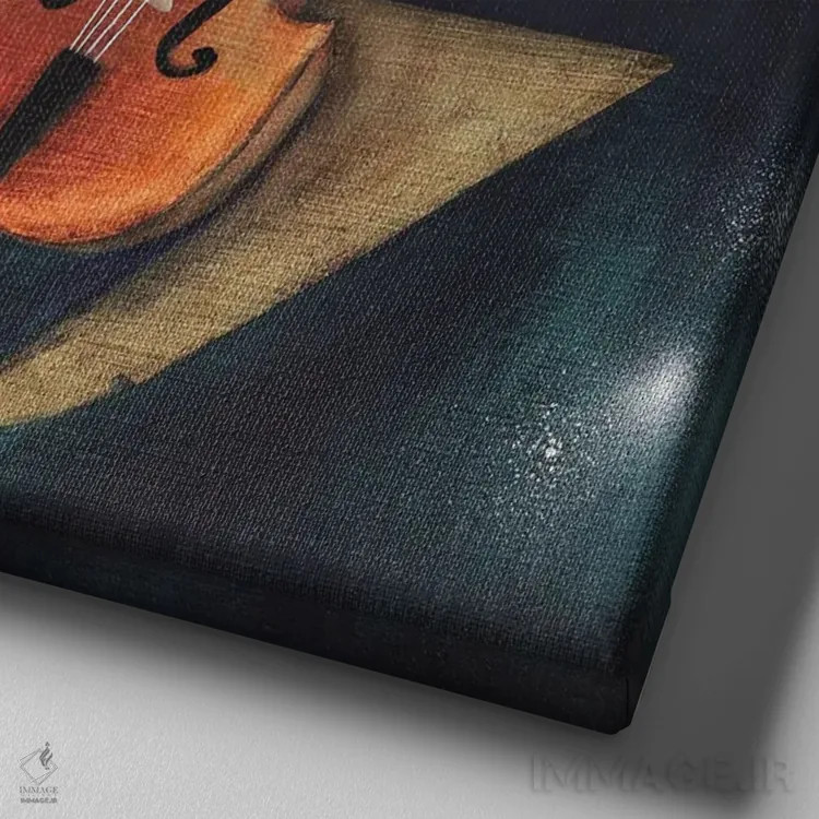 تابلو نوازنده ویولنسل II اثر الکساندر تریفونوف - نمای نزدیک بافت بوم